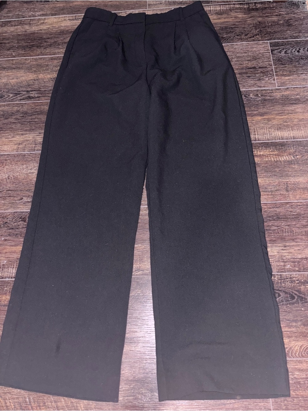 Abercrombie & Fitch Black Wide-Leg Dress Trousers